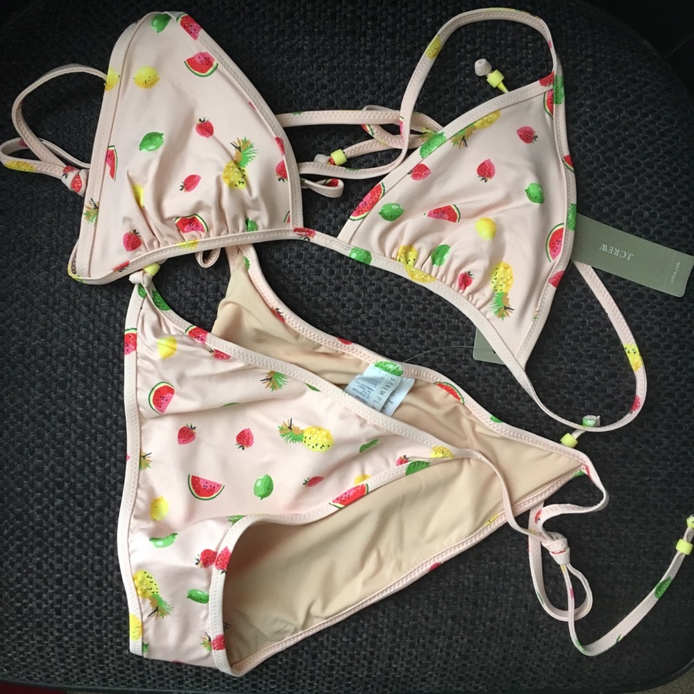 J.CREW fruit pink string bikini jcrew runs small